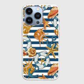 Чехол для iPhone 13 Pro с принтом Тельняшка в Тюмени,  |  | звезды | море | морские | паттерны | ракушки | рапаны | тельняшка | якоря