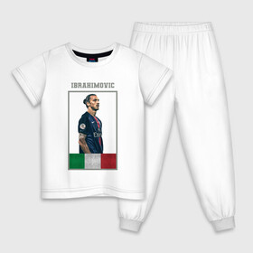 Детская пижама хлопок с принтом Златан Ибрагимович (Милан) в Тюмени, 100% хлопок |  брюки и футболка прямого кроя, без карманов, на брюках мягкая резинка на поясе и по низу штанин
 | zlatan ibrahimovi | златан ибрагимович | милан | флаг италии | футбол | футбольная форма