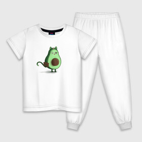 Детская пижама хлопок с принтом Авокадо кот идет на работу в Тюмени, 100% хлопок |  брюки и футболка прямого кроя, без карманов, на брюках мягкая резинка на поясе и по низу штанин
 | Тематика изображения на принте: avocado | cat | авокадо | кот | рисунок
