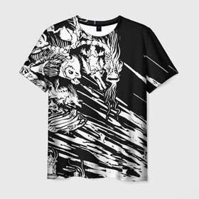 Мужская футболка 3D с принтом Морские чудовища в Тюмени, 100% полиэфир | прямой крой, круглый вырез горловины, длина до линии бедер | Тематика изображения на принте: дракон | кости | монстр | рыба | скелет | страшный | череп | чудовище