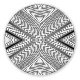 Коврик для мышки круглый с принтом Линии иллюзия в Тюмени, резина и полиэстер | круглая форма, изображение наносится на всю лицевую часть | psychedelic | абстрактные | абстракция | иллюзия | линии | обман | психоделика | психоделический