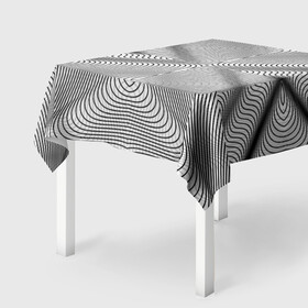 Скатерть 3D с принтом Линии иллюзия в Тюмени, 100% полиэстер (ткань не мнется и не растягивается) | Размер: 150*150 см | psychedelic | абстрактные | абстракция | иллюзия | линии | обман | психоделика | психоделический