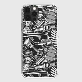 Чехол для iPhone 12 Pro с принтом Механика. Автомобиль в Тюмени, силикон | область печати: задняя сторона чехла, без боковых панелей | автомобиль | ключ | крыло | кубики | машина | механика | механический