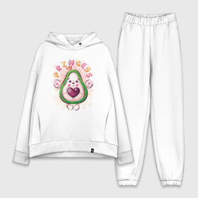 Женский костюм хлопок Oversize с принтом Авокадо принцесса в Тюмени,  |  | avocado | cute | dream | fruit | heart | princess | авокадо | милый | музыка | сердечко | сердце | фрукт