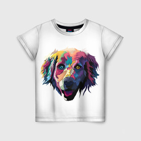 Детская футболка 3D с принтом Цветная собака в Тюмени, 100% гипоаллергенный полиэфир | прямой крой, круглый вырез горловины, длина до линии бедер, чуть спущенное плечо, ткань немного тянется | Тематика изображения на принте: животные | звери | разноцветный | собака | терьер
