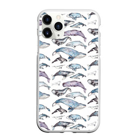 Чехол для iPhone 11 Pro Max матовый с принтом киты паттерн в Тюмени, Силикон |  | Тематика изображения на принте: ocean | sea | sea animal | акварель | графика | касатка | киты | море | океан | рисунок кита