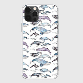 Чехол для iPhone 12 Pro Max с принтом киты паттерн в Тюмени, Силикон |  | Тематика изображения на принте: ocean | sea | sea animal | акварель | графика | касатка | киты | море | океан | рисунок кита