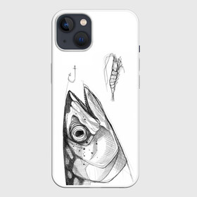 Чехол для iPhone 13 с принтом рыбка в Тюмени,  |  | ocean | sea | sea animal | графика | лосось | море | океан | рисунок рыбы | рыба | рыбалка | селедка | форель