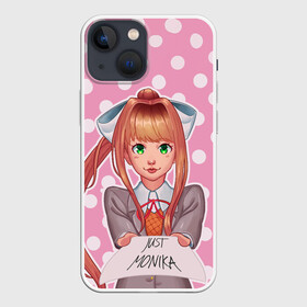 Чехол для iPhone 13 mini с принтом Monika Pop Art в Тюмени,  |  | anime | game | games | monika | natsuki | sayori | yuri | аниме | визуальный роман | доки доки | игра | игры | литературный клуб | моника | нацуки | саёри | юри