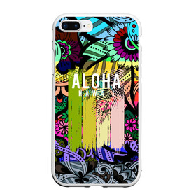 Чехол для iPhone 7Plus/8 Plus матовый с принтом АЛОХА ГАВАЙИ | ALOHA HAWAII в Тюмени, Силикон | Область печати: задняя сторона чехла, без боковых панелей | aloha | hawaii | гаваи | гаваии | гавайи | доски | лето | море | паттерн | серфинг | текстура | цветы