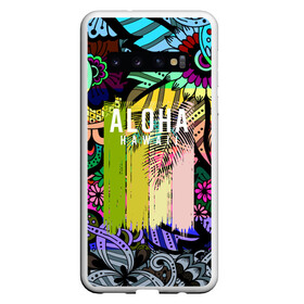 Чехол для Samsung Galaxy S10 с принтом АЛОХА ГАВАЙИ | ALOHA HAWAII в Тюмени, Силикон | Область печати: задняя сторона чехла, без боковых панелей | aloha | hawaii | гаваи | гаваии | гавайи | доски | лето | море | паттерн | серфинг | текстура | цветы