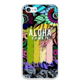 Чехол для iPhone 5/5S матовый с принтом АЛОХА ГАВАЙИ | ALOHA HAWAII в Тюмени, Силикон | Область печати: задняя сторона чехла, без боковых панелей | aloha | hawaii | гаваи | гаваии | гавайи | доски | лето | море | паттерн | серфинг | текстура | цветы