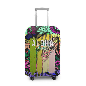 Чехол для чемодана 3D с принтом АЛОХА ГАВАЙИ | ALOHA HAWAII в Тюмени, 86% полиэфир, 14% спандекс | двустороннее нанесение принта, прорези для ручек и колес | aloha | hawaii | гаваи | гаваии | гавайи | доски | лето | море | паттерн | серфинг | текстура | цветы