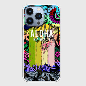 Чехол для iPhone 13 Pro с принтом АЛОХА ГАВАЙИ | ALOHA HAWAII в Тюмени,  |  | aloha | hawaii | гаваи | гаваии | гавайи | доски | лето | море | паттерн | серфинг | текстура | цветы