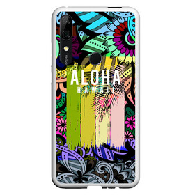 Чехол для Honor P Smart Z с принтом АЛОХА ГАВАЙИ | ALOHA HAWAII в Тюмени, Силикон | Область печати: задняя сторона чехла, без боковых панелей | aloha | hawaii | гаваи | гаваии | гавайи | доски | лето | море | паттерн | серфинг | текстура | цветы