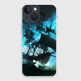 Чехол для iPhone 13 mini с принтом Летучий голландец в Тюмени,  |  | корабль | летучий голландец | море | парусник | пиратский | старинный
