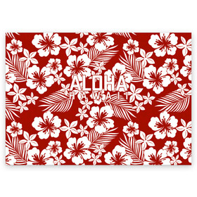 Поздравительная открытка с принтом ALOHA HAWAII АЛОХА ГАВАЙИ в Тюмени, 100% бумага | плотность бумаги 280 г/м2, матовая, на обратной стороне линовка и место для марки
 | aloha | aloha hawaii | hawaii | summer | гаваи | гавайи | голубые пальмы | лето | море | надпись | отпуск | пальмы | пляж | синие пальмы | синий