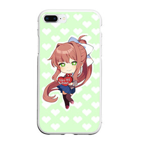 Чехол для iPhone 7Plus/8 Plus матовый с принтом Chibi Monika в Тюмени, Силикон | Область печати: задняя сторона чехла, без боковых панелей | Тематика изображения на принте: ddlc | doki doki literature club | monika | моника