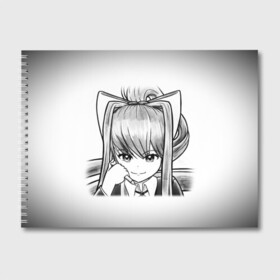 Альбом для рисования с принтом Doki Doki Literature Club в Тюмени, 100% бумага
 | матовая бумага, плотность 200 мг. | anime | doki doki literature club | monika | natsuki | sayori | yuri | аниме | доки доки | доки доки литературный клуб | моника | нацуки | саёри | юри