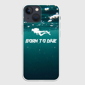 Чехол для iPhone 13 mini с принтом дайвинг в Тюмени,  |  | аквалангист | глубина | дайвинг | море | ныряние | океан | плавание | скафандр