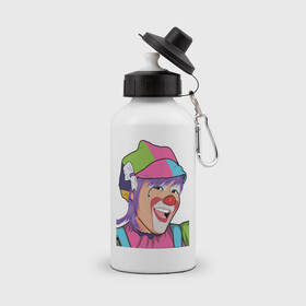 Бутылка спортивная с принтом клоун в Тюмени, металл | емкость — 500 мл, в комплекте две пластиковые крышки и карабин для крепления | Тематика изображения на принте: fantastic beasts | funny | the clown | забавный | клоун