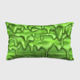 Подушка 3D антистресс с принтом Green Slime в Тюмени, наволочка — 100% полиэстер, наполнитель — вспененный полистирол | состоит из подушки и наволочки на молнии | drips | green | slime | желе | зелёный | слайм