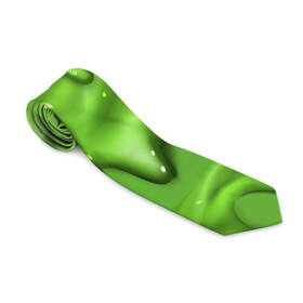 Галстук 3D с принтом Green Slime в Тюмени, 100% полиэстер | Длина 148 см; Плотность 150-180 г/м2 | drips | green | slime | желе | зелёный | слайм