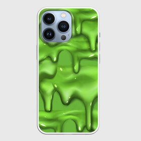 Чехол для iPhone 13 Pro с принтом Green Slime в Тюмени,  |  | Тематика изображения на принте: drips | green | slime | желе | зелёный | слайм