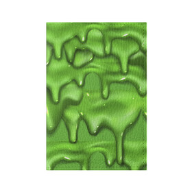 Обложка для паспорта матовая кожа с принтом Green Slime в Тюмени, натуральная матовая кожа | размер 19,3 х 13,7 см; прозрачные пластиковые крепления | drips | green | slime | желе | зелёный | слайм