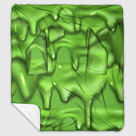 Плед с рукавами с принтом Green Slime в Тюмени, 100% полиэстер | Закругленные углы, все края обработаны. Ткань не мнется и не растягивается. Размер 170*145 | drips | green | slime | желе | зелёный | слайм