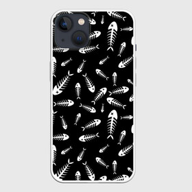 Чехол для iPhone 13 с принтом Скелеты рыб в Тюмени,  |  | fish | кости | паттерн | рыба | рыбы | с скелетом рыбы | скелет
