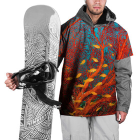 Накидка на куртку 3D с принтом Коралловые рыбки в Тюмени, 100% полиэстер |  | коралловые | море | океан | подводный мир | рифы | рыбки | рыбы