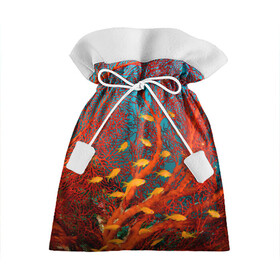 Подарочный 3D мешок с принтом Коралловые рыбки в Тюмени, 100% полиэстер | Размер: 29*39 см | Тематика изображения на принте: коралловые | море | океан | подводный мир | рифы | рыбки | рыбы