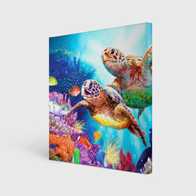 Холст квадратный с принтом Морские черепахи в Тюмени, 100% ПВХ |  | Тематика изображения на принте: коралловые | море | морские | океан | подводный мир | рифы | рыбки | рыбы | черепахи