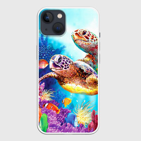 Чехол для iPhone 13 с принтом Морские черепахи в Тюмени,  |  | коралловые | море | морские | океан | подводный мир | рифы | рыбки | рыбы | черепахи