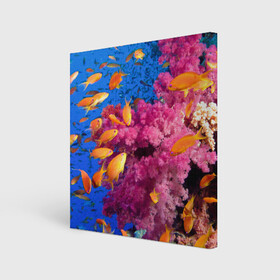 Холст квадратный с принтом Коралловые рыбки в Тюмени, 100% ПВХ |  | Тематика изображения на принте: коралловые | море | океан | подводный мир | рифы | рыбки | рыбы