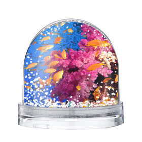 Игрушка Снежный шар с принтом Коралловые рыбки в Тюмени, Пластик | Изображение внутри шара печатается на глянцевой фотобумаге с двух сторон | коралловые | море | океан | подводный мир | рифы | рыбки | рыбы