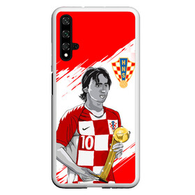 Чехол для Honor 20 с принтом ЛУКА МОДРИЧ LUKA MODRIC в Тюмени, Силикон | Область печати: задняя сторона чехла, без боковых панелей | football | luka modric | real madrid. | sport | лука модрич | реал мадрид | сборная хорватии | спорт | футбол