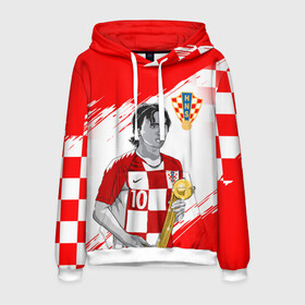 Мужская толстовка 3D с принтом ЛУКА МОДРИЧ LUKA MODRIC в Тюмени, 100% полиэстер | двухслойный капюшон со шнурком для регулировки, мягкие манжеты на рукавах и по низу толстовки, спереди карман-кенгуру с мягким внутренним слоем. | Тематика изображения на принте: football | luka modric | real madrid. | sport | лука модрич | реал мадрид | сборная хорватии | спорт | футбол