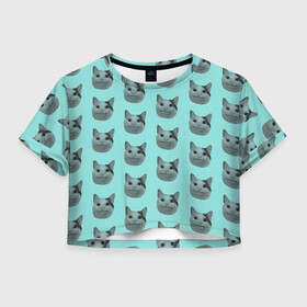 Женская футболка Crop-top 3D с принтом ШТОШ в Тюмени, 100% полиэстер | круглая горловина, длина футболки до линии талии, рукава с отворотами | Тематика изображения на принте: кот | меме | прикол | штош | юмор