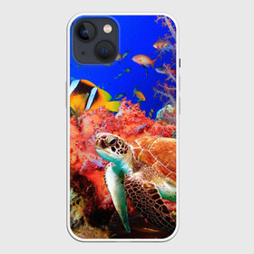 Чехол для iPhone 13 с принтом Морская черепаха в Тюмени,  |  | кораллы | море | морская черепаха | подводный мир | рыбки