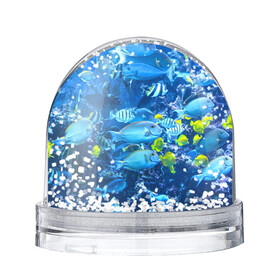 Игрушка Снежный шар с принтом Коралловые рыбки в Тюмени, Пластик | Изображение внутри шара печатается на глянцевой фотобумаге с двух сторон | коралловые | море | подводный мир | рыбки
