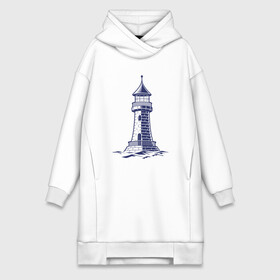 Платье-худи хлопок с принтом Маяк в Тюмени,  |  | маяк | море | морское | моряк | навигация | побережье