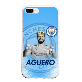 Чехол для iPhone 7Plus/8 Plus матовый с принтом СЕРХИО АГУЭРО SERGIO AGUERO в Тюмени, Силикон | Область печати: задняя сторона чехла, без боковых панелей | Тематика изображения на принте: football | manchester city | sergio leonel aguero del castillo | sport | манчестер сити | сборная аргентины. | спорт | футбол