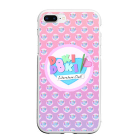 Чехол для iPhone 7Plus/8 Plus матовый с принтом Doki Doki Literature Club Лого паттерн (Z) в Тюмени, Силикон | Область печати: задняя сторона чехла, без боковых панелей | Тематика изображения на принте: doki doki | doki doki literature club | monika | natsuki | sayori | team salvato | yuri | доки | доки доки | литературный клуб | моника | нацуки | саёри | юри