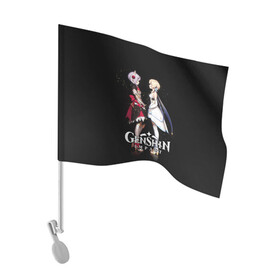 Флаг для автомобиля с принтом GENSHIN IMPACT в Тюмени, 100% полиэстер | Размер: 30*21 см | genshin impact | гениш импакт | генши импакт | геншин импакт | игра