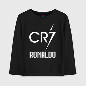 Детский лонгслив хлопок с принтом CR7 Cristiano Ronaldo logo в Тюмени, 100% хлопок | круглый вырез горловины, полуприлегающий силуэт, длина до линии бедер | 7 | champion | cr7 | cristiano ronaldo | fifa | football | football club | juventus | soccer | uefa | игра | криштиану роналду | лига чемпионов | реал мадрид | сборная португалии | спорт | уефа | фифа | фк | футбол | футболь