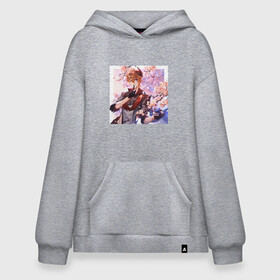 Худи SuperOversize хлопок с принтом Tartaglia fan art в Тюмени, 70% хлопок, 30% полиэстер, мягкий начес внутри | карман-кенгуру, эластичная резинка на манжетах и по нижней кромке, двухслойный капюшон
 | art | fanart | game | genshin | impact | tartaglia | арт | тарталья | фан