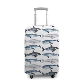 Чехол для чемодана 3D с принтом киты в Тюмени, 86% полиэфир, 14% спандекс | двустороннее нанесение принта, прорези для ручек и колес | ocean | sea | касатки | киты | море | морские мотивы | морской принт | морской фон | океан | паттерн | рыбы | текстуры