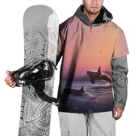 Накидка на куртку 3D с принтом касатки в Тюмени, 100% полиэстер |  | Тематика изображения на принте: ocean | orca | sea | sea animal | дельфин | закат | касатка | кит | море | океан | рисунок кита